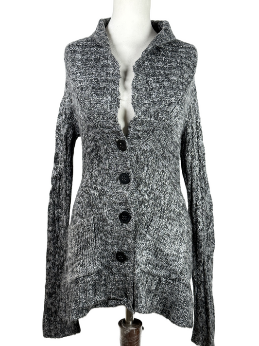 Preloved PREMIUM PLUS Winter Long Cardigans by GIRL PRESS, GREY ACRYLIC for Women - OTS Thrift Shop Islamabad Pakistan