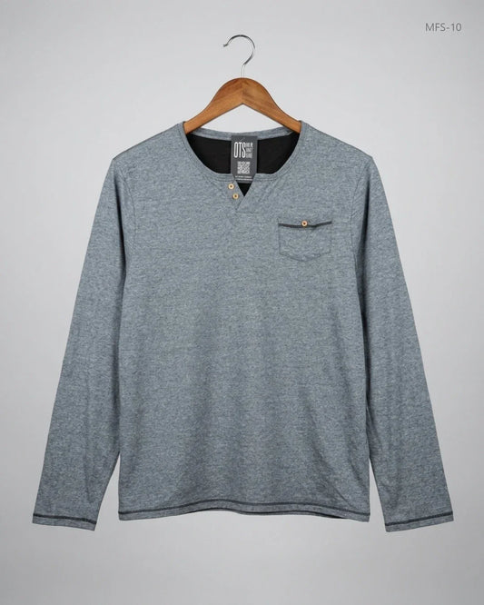 Premium Condition Men's Full Sleeves T-Shirt | Preloved X.MAN | Gray Cotton | Thrift Shop for Men Karachi Pakistan | OTS