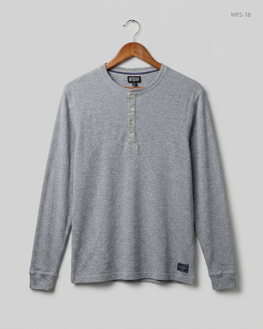 Premium Condition Men's Full Sleeves T-Shirt | Preloved VINTAGE | Grey Cotton | Thrift Shop for Men Peshawar Pakistan | OTS