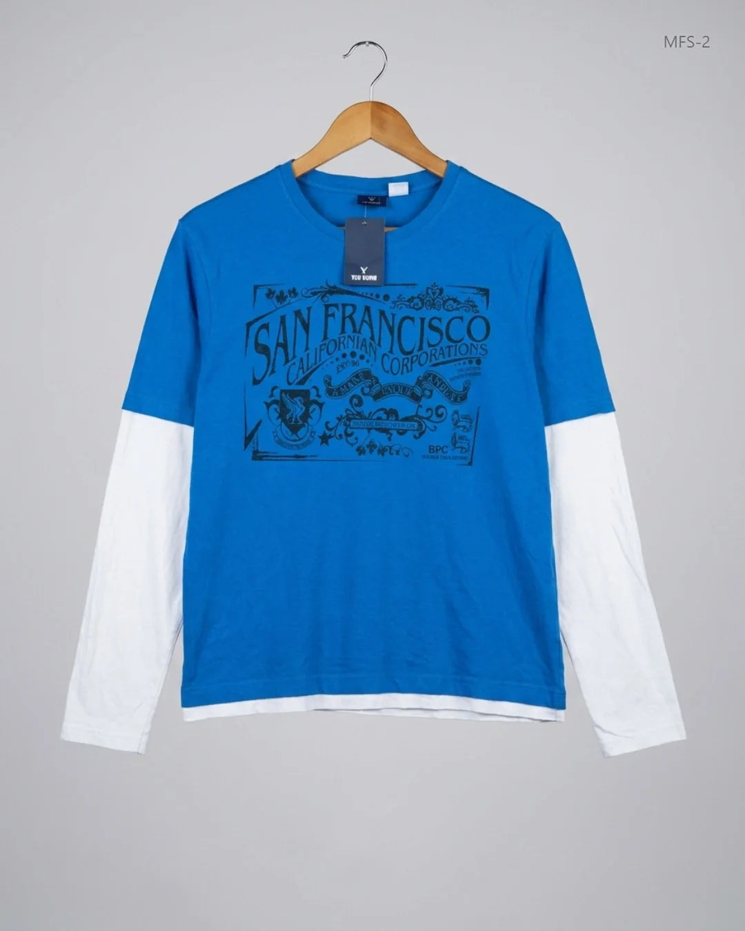 BPC Blue Men's Full Sleeves T-Shirt (MFS-2)