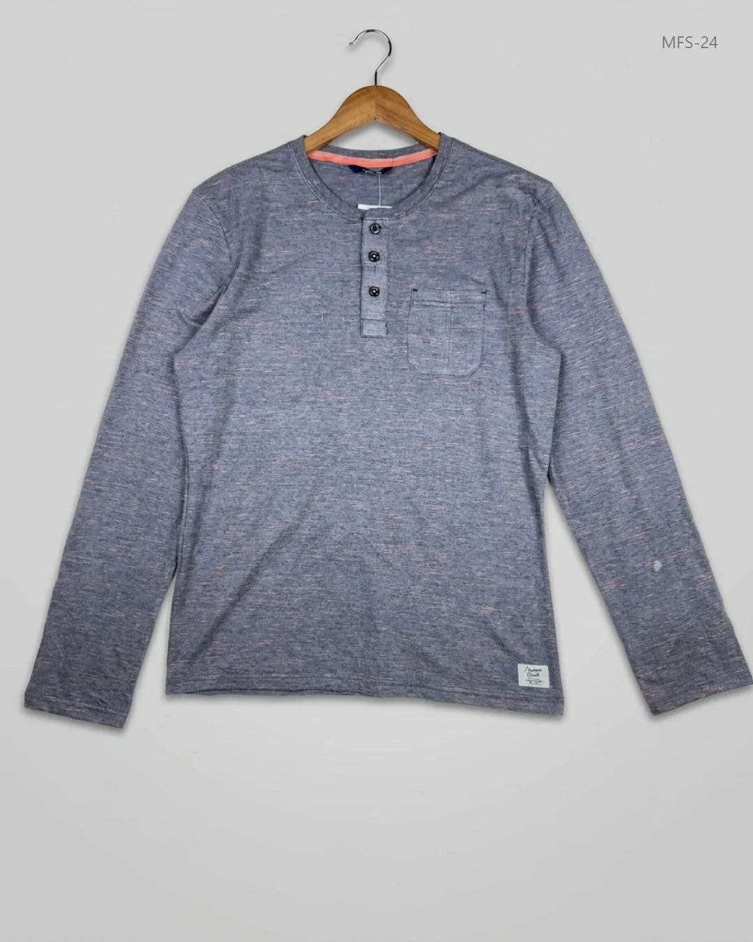 Shop Premium Men's Full Sleeves T-Shirt by TOM TAILOR | Preloved Branded Clothes | CHARCOL Cotton | Men | OTS Thrift Store Islamabad Pakistan