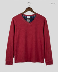 ENRICO MORI Maroon Men's Full Sleeves T-Shirt (MFS-25)