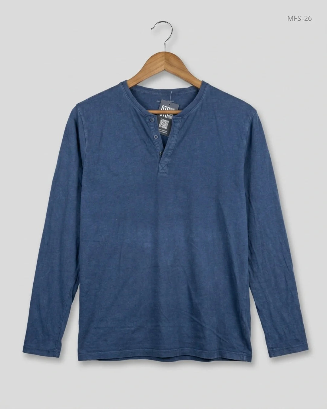ESSENTIALS Blue Men's Full Sleeves T-Shirt (MFS-26)