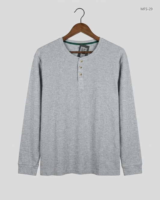 Men's Full Sleeves T-Shirt | m a n | Preloved Branded | Gray Cotton | Premium | OTS Thrift Store Karachi Pakistan