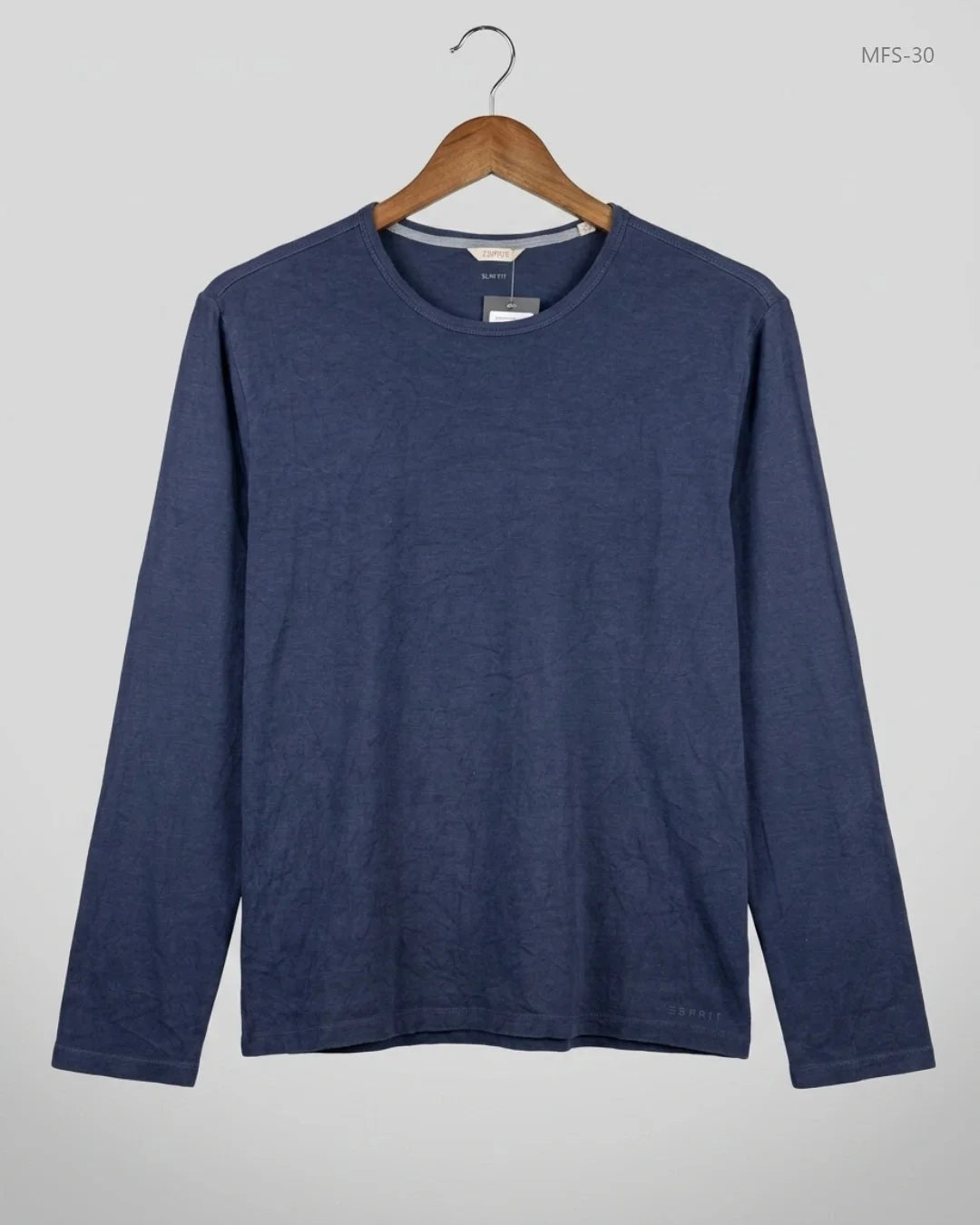 Shop Premium Men's Full Sleeves T-Shirt by SPRIT | Preloved Branded Clothes | Blue Cotton | Men | OTS Thrift Store Islamabad Pakistan