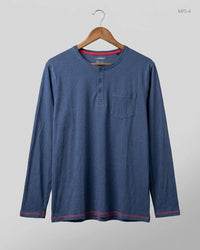 LIVERGY Blue Men's Full Sleeves T-Shirt (MFS-4)