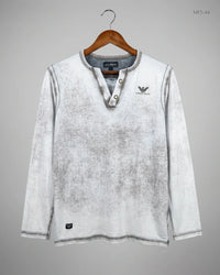 AJ-ARMANI Off White Men's Full Sleeves T-Shirt (MFS-44)
