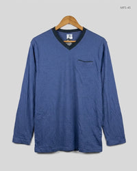 HBI Blue Men's Full Sleeves T-Shirt (MFS-45)