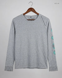 JACK & JONES Gray Men's Full Sleeves T-Shirt (MFS-48)
