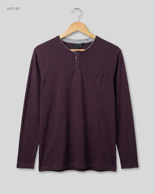 Secondhand Branded Men's Full Sleeves T-Shirt by WATSONS, Maroon Cotton fabric, Excellent condition, for Men - Online Thrift Shop Karachi Pakistan