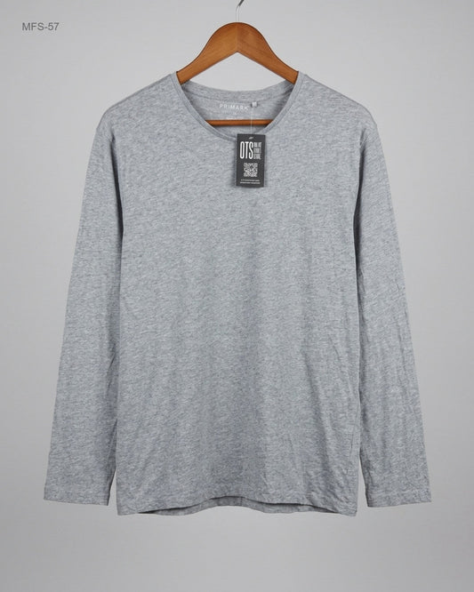 Preloved Premium Men's Full Sleeves T-Shirt by Primark, Grey Cotton for Men - OTS Thrift Shop Islamabad Pakistan
