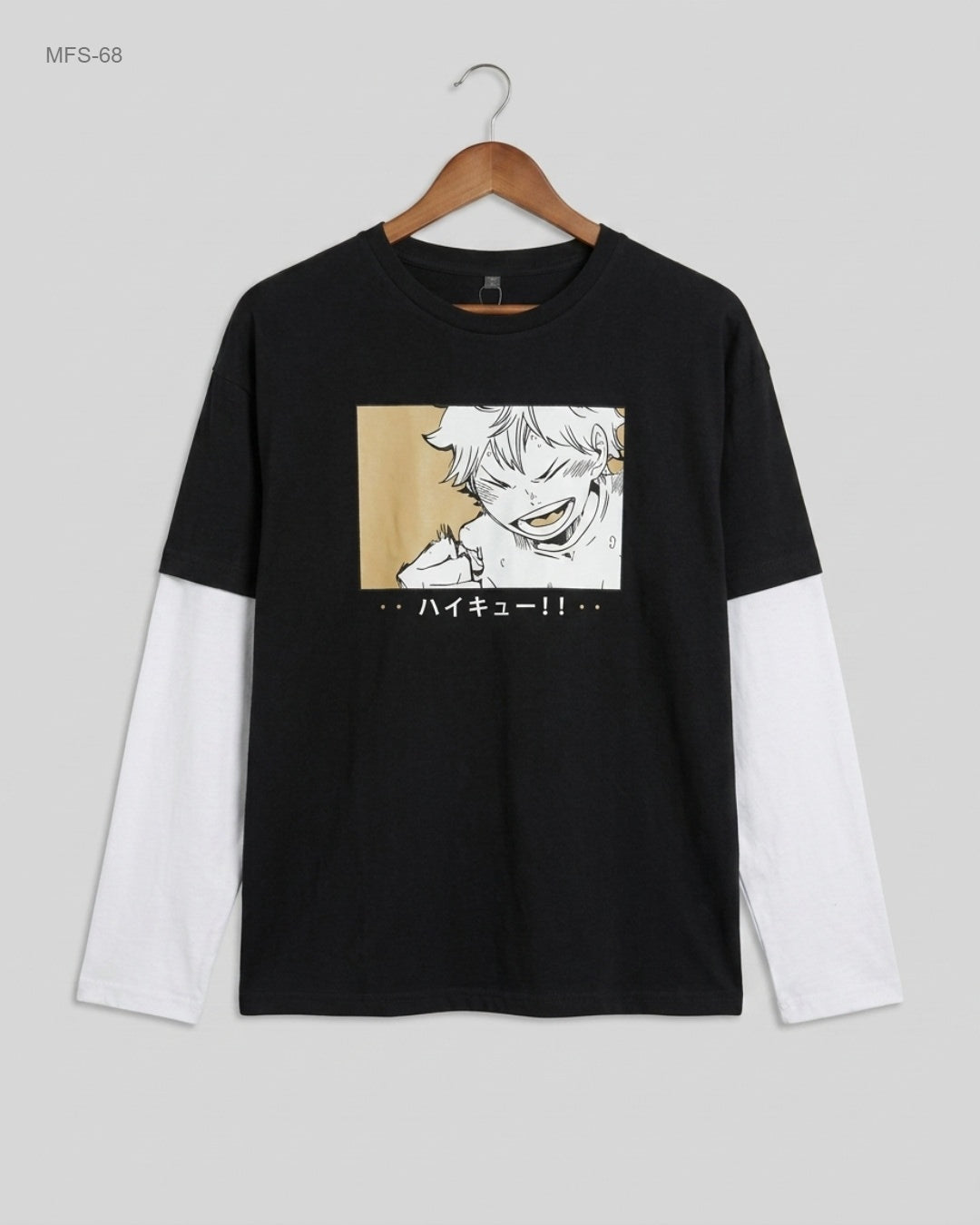 Shein (MFS-68) Layered Long-Sleeve Graphic T-Shirt