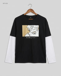 Shein (MFS-68) Layered Long-Sleeve Graphic T-Shirt