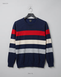 KB&YD (MJS-311) Striped Crew-Neck Sweater - S