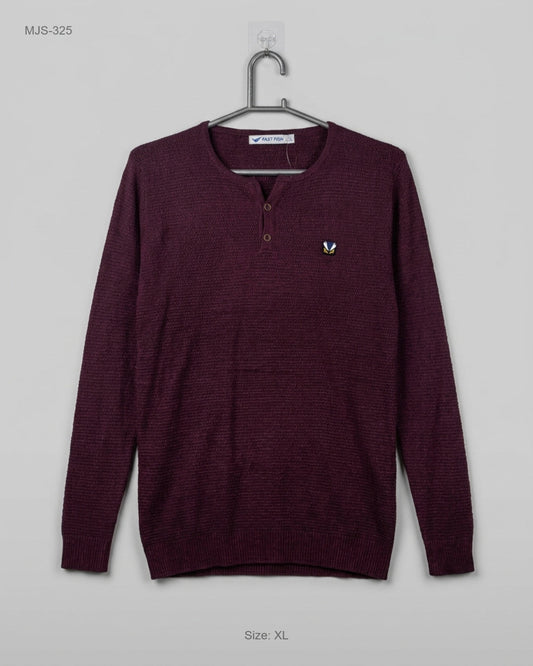 UK Imported secondhand Men Jumpers & Sweaters - FASTFISH brand, Maroon Cotton, Premium condition, for Men - Online Thrift Store Lahore Pakistan