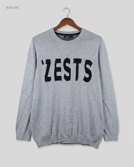 Preloved Premium Men Jumpers & Sweaters by Unknown, Grey Cotton for Men - OTS Thrift Shop Karachi Pakistan