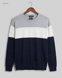 HLA (MJS-352) Color-Block Crewneck Sweater - M/L
