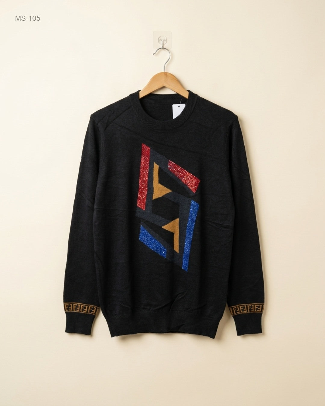 Unknown (MS-105) Crew-Neck Graphic Sweater - XS
