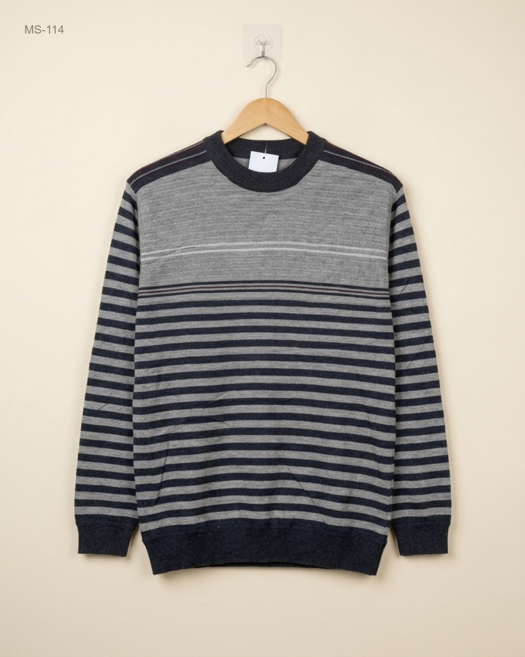 Unknown (MS-114) Striped Crew-Neck Sweater - S/M
