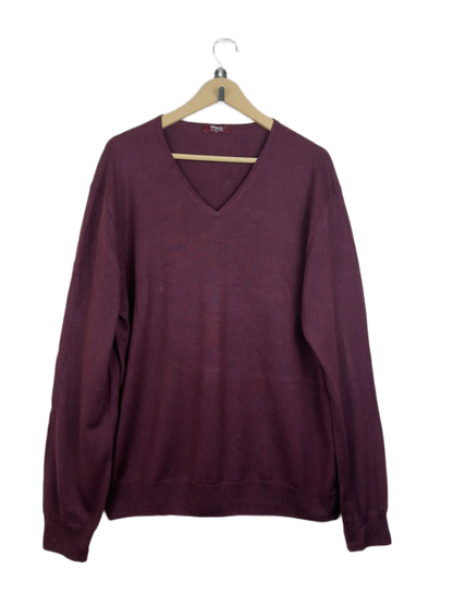 UK Imported secondhand Men's Jumpers & Sweaters - T.M. Lewin brand, Maroon Mesino Wool, Premium condition, for Men - Online Thrift Store Lahore Pakistan
