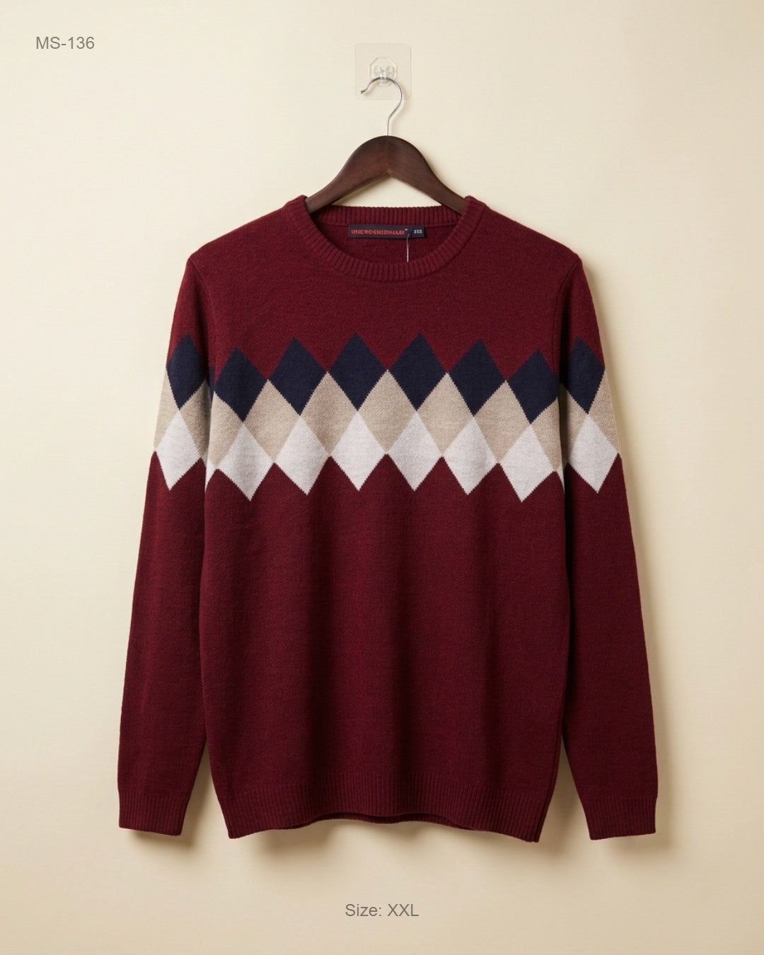 UK Imported secondhand Winter Cardigans & Sweaters - Unknown brand, Maroon Polyester, Premium condition, for Men - Online Thrift Store Islamabad Pakistan