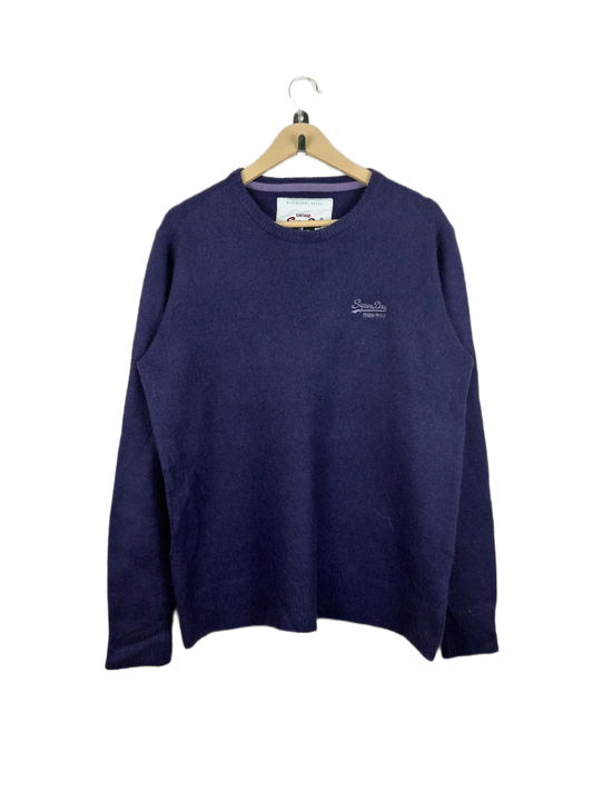 Preloved Premium Men's Jumpers & Sweaters by Superdry, Blue Wool for Men - OTS Thrift Shop Peshawar Pakistan