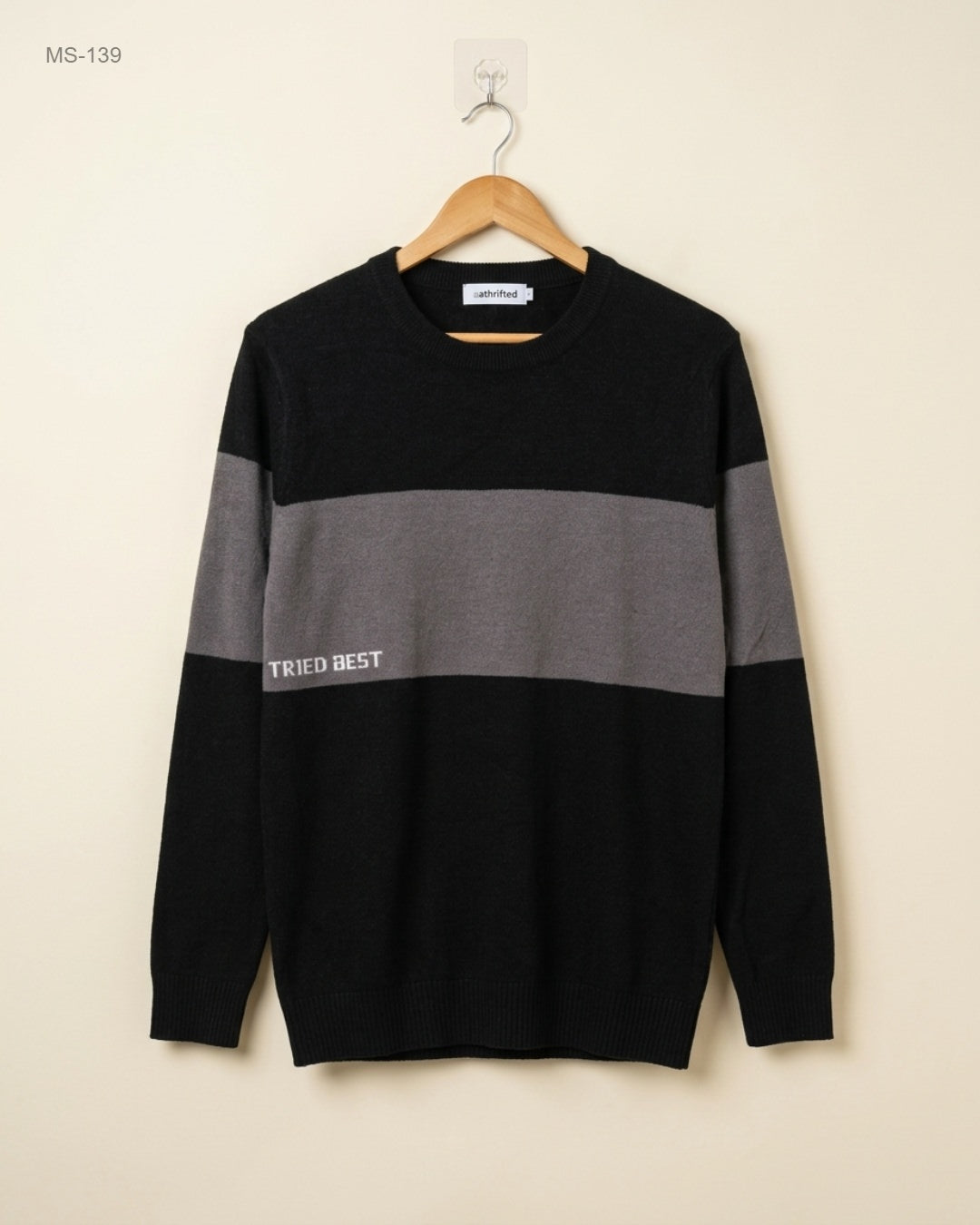 UK Imported secondhand Winter Cardigans & Sweaters - Unknown brand, Black & Grey Polyester, Premium condition, for Men - Online Thrift Store Peshawar Pakistan