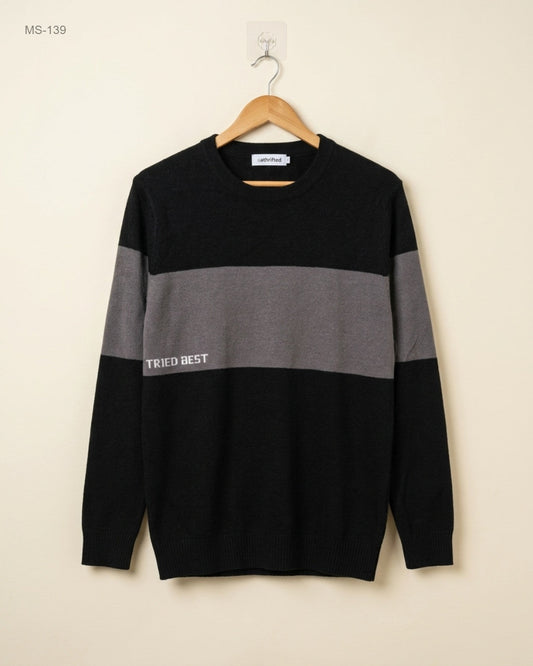 UK Imported secondhand Winter Cardigans & Sweaters - Unknown brand, Black & Grey Polyester, Premium condition, for Men - Online Thrift Store Peshawar Pakistan