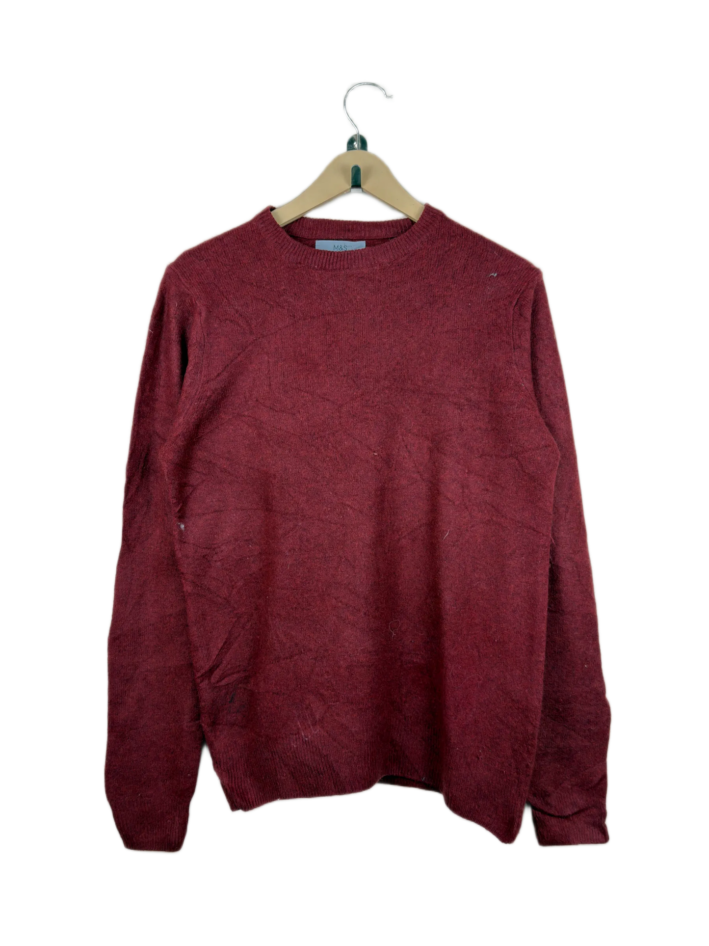 Secondhand Branded Men's Jumpers & Sweaters by Marks & Spencer, Red Wool fabric, Good condition, for Men - Online Thrift Shop Lahore Pakistan