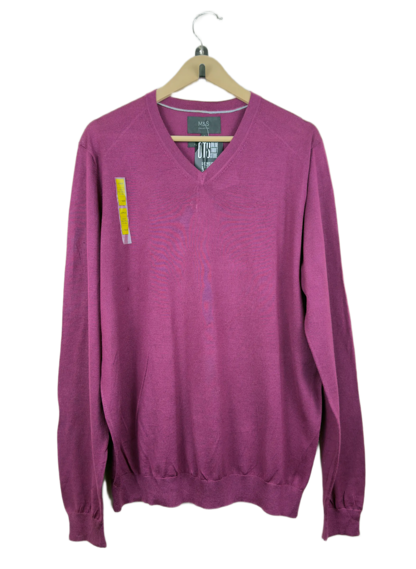 Shop Good Men's Jumpers & Sweaters by Marks & Spencer | Preloved Branded Clothes | Maroon Wool | Men | OTS Thrift Store Lahore Pakistan