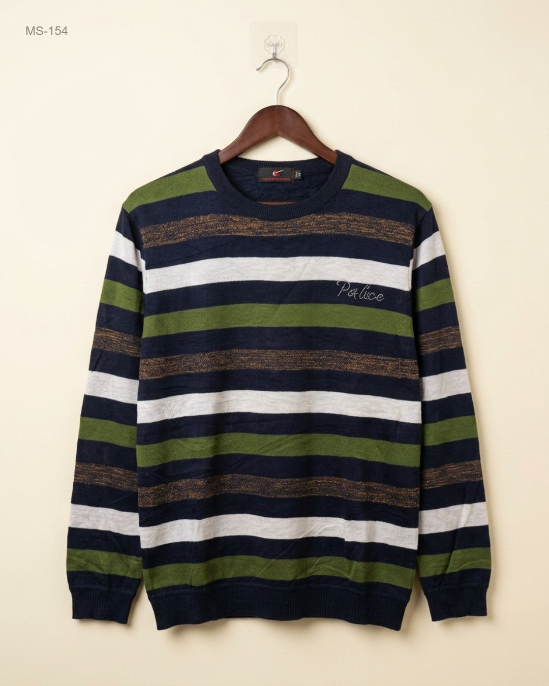Unknown (MS-154) Striped Crew Neck Sweater - M