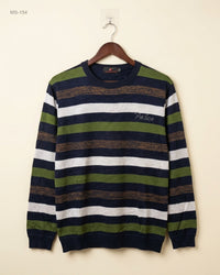 Unknown (MS-154) Striped Crew Neck Sweater - M