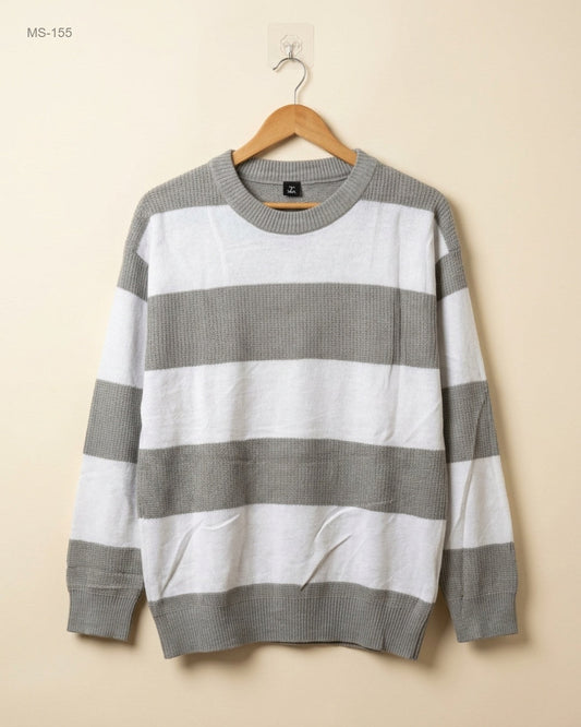 Preloved Premium Winter Cardigans & Sweaters by Unknown, Grey & Offwhite Polyester for Men - OTS Thrift Shop Islamabad Pakistan