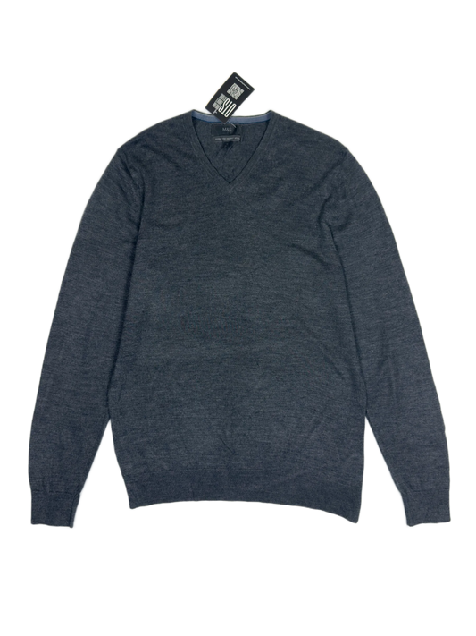 Secondhand Branded Men's Jumpers & Sweaters by Marks & Spencer, Grey Wool fabric, Good condition, for Men - Online Thrift Shop Karachi Pakistan