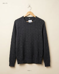 Unknown (MS-175) Cable-Knit Crewneck Sweater - M