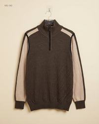 Unknown (MS-180) Color-Block Quarter-Zip Sweater - M