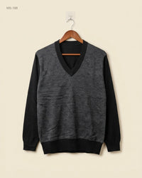 Unknown (MS-188) V-Neck Textured Sweater - M