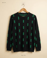 Unknown (MS-191) Crew-Neck Patterned Sweater - S/M