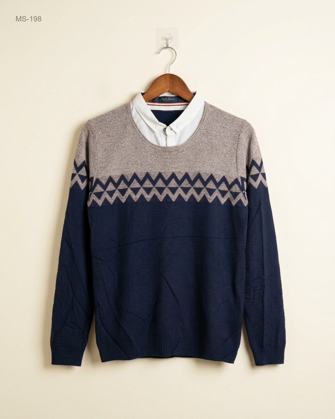 Unknown (MS-198) Mock-Layered Knit Sweater - XS