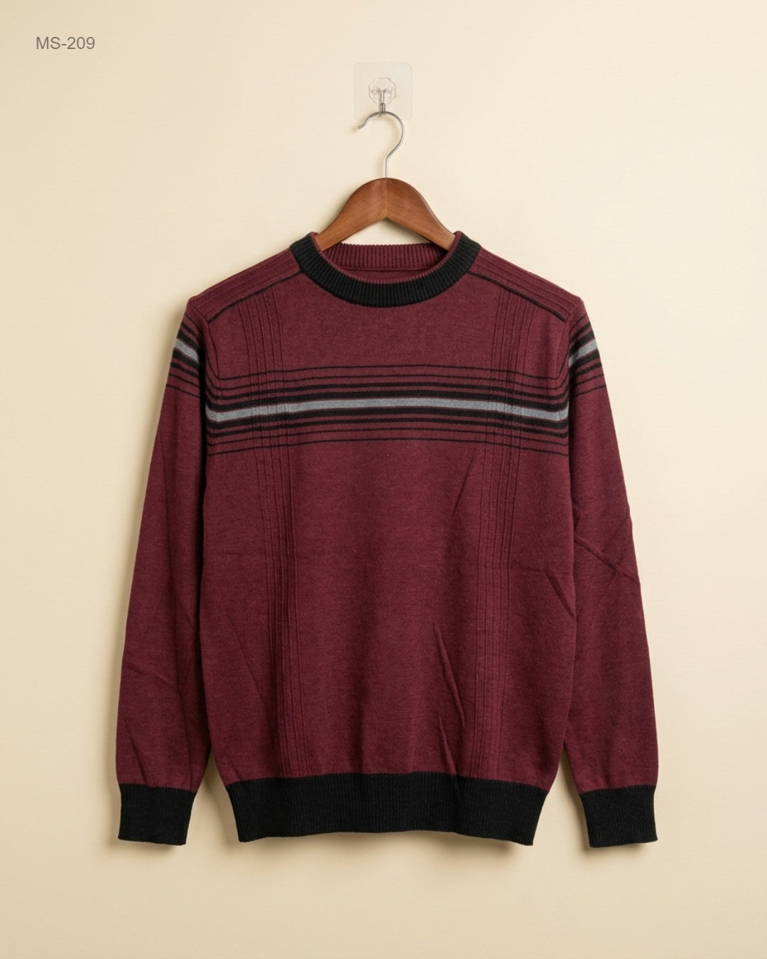Unknown (MS-209) Crew Neck Knitted Sweater - S/M