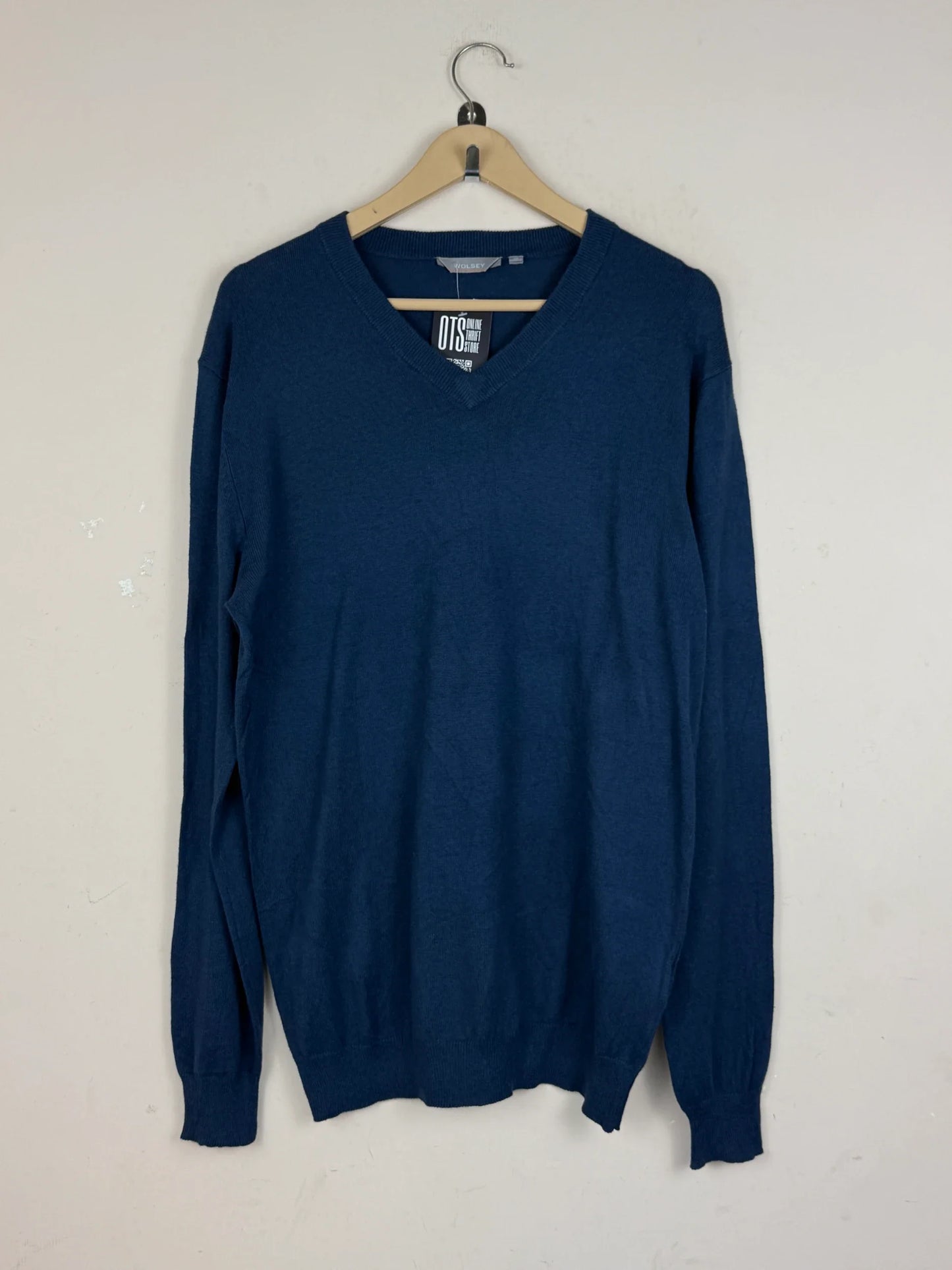 Preloved Premium Men's Jumpers & Sweaters by wolsey, Blue Cotton for Men - OTS Thrift Shop Lahore Pakistan