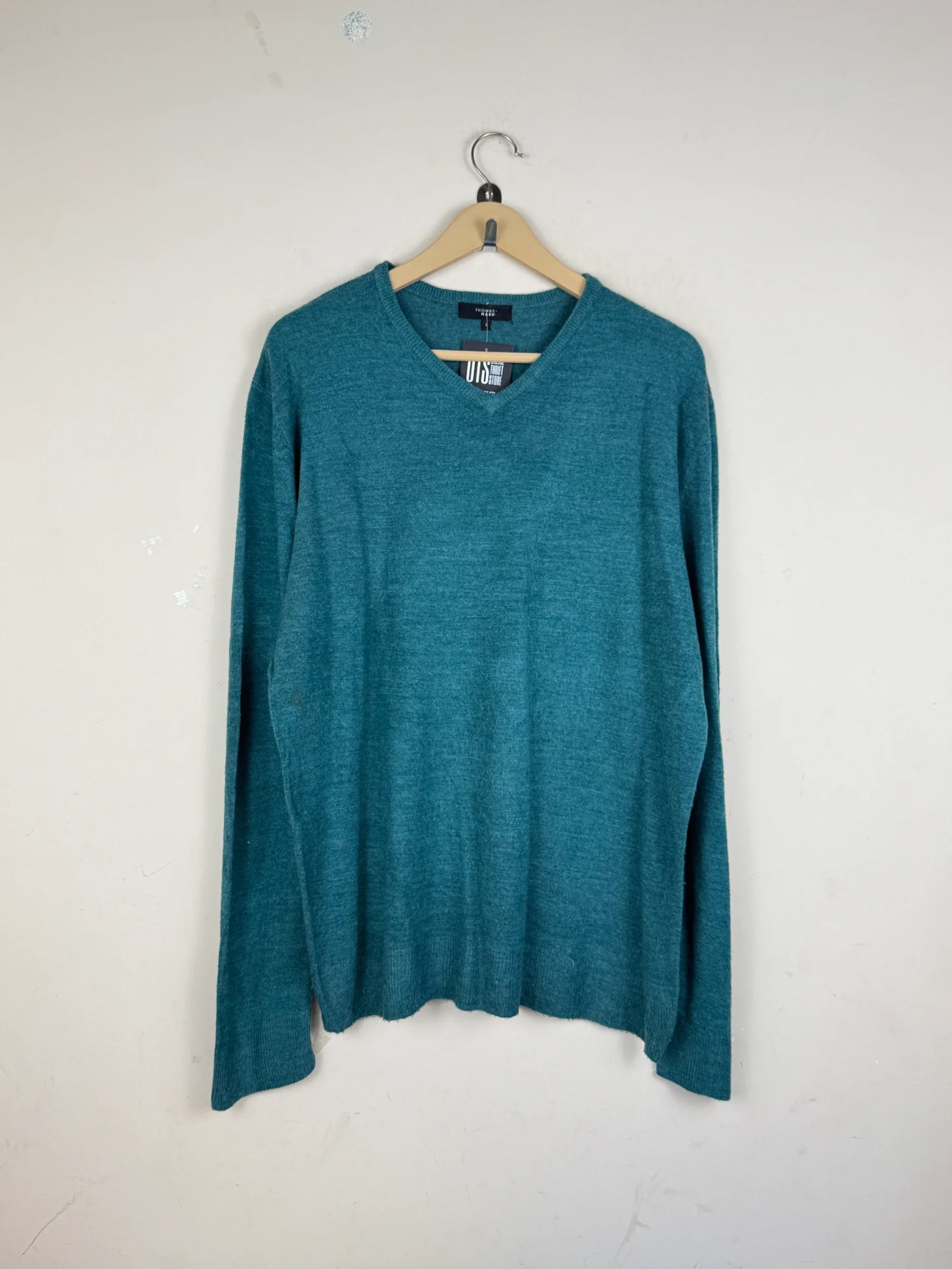 Secondhand Branded Men's Jumpers & Sweaters by Thomas Nash, Teal Acrylic fabric, Premium condition, for Men - Online Thrift Shop Lahore Pakistan