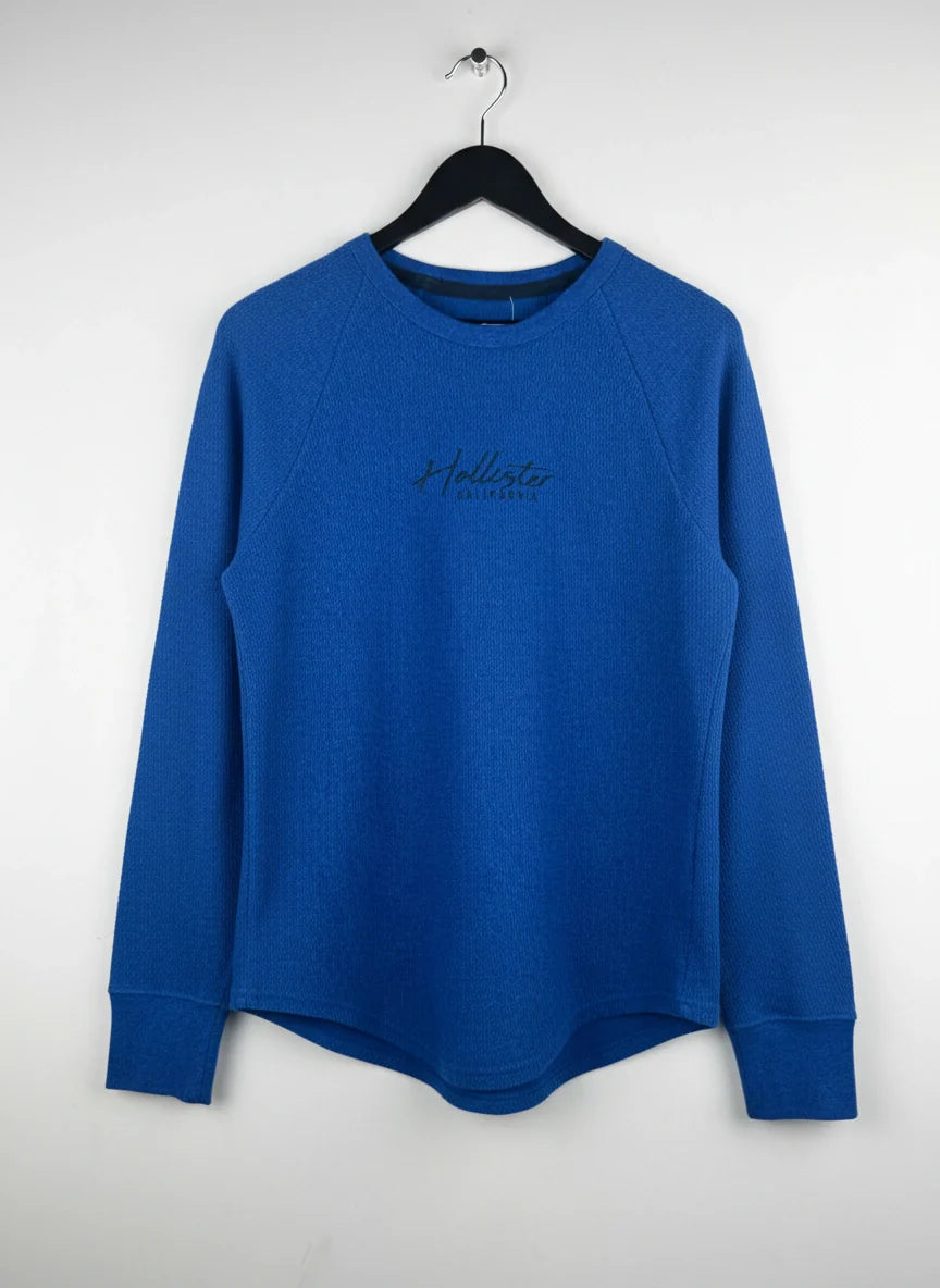 Shop Premium Men's Jumpers & Sweaters by Hollister | Preloved Branded Clothes | Navy Blue Cotton | Men Sweaters | OTS Thrift Store Karachi Pakistan
