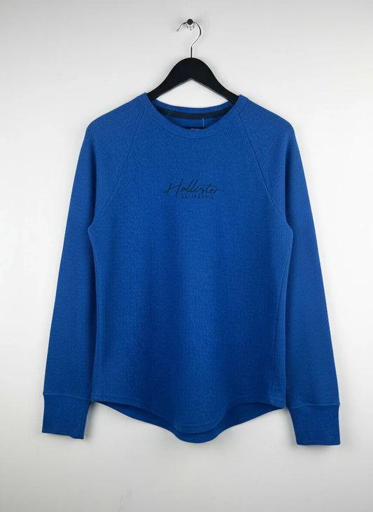 Shop Premium Men's Jumpers & Sweaters by Hollister | Preloved Branded Clothes | Navy Blue Cotton | Men Sweaters | OTS Thrift Store Karachi Pakistan
