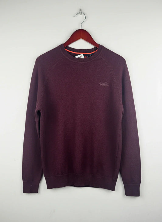 Secondhand Branded Men's Jumpers & Sweaters by Superdry, Maroon Cotton fabric, Excellent condition, for Men Sweaters - Online Thrift Shop Peshawar Pakistan