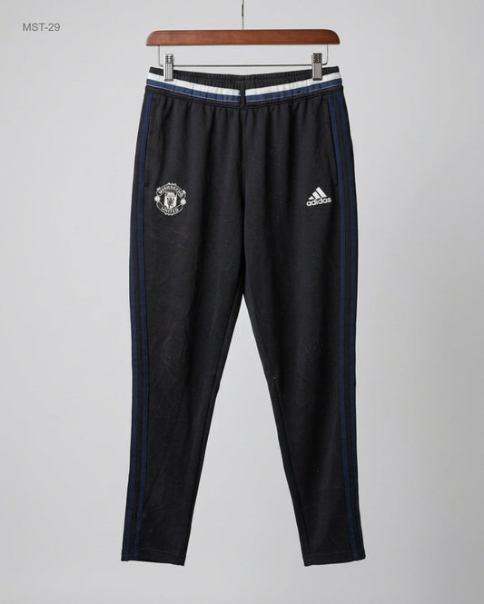 Shop Premium Men Sports Trousers by ADIDAS | Preloved Branded Clothes | Black Polyester | MENS | OTS Thrift Store Karachi Pakistan