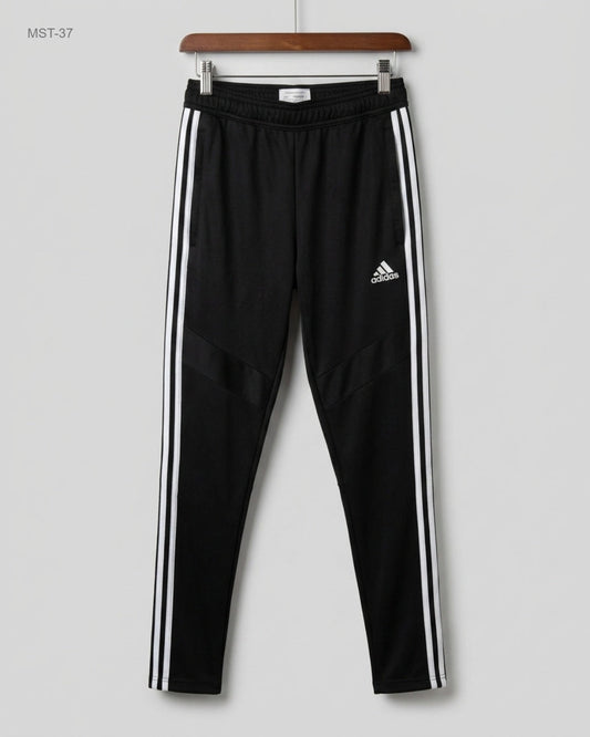 Preloved Premium Men Sports Trousers by ADIDAS, Black Polyester for MENS - OTS Thrift Shop Islamabad Pakistan