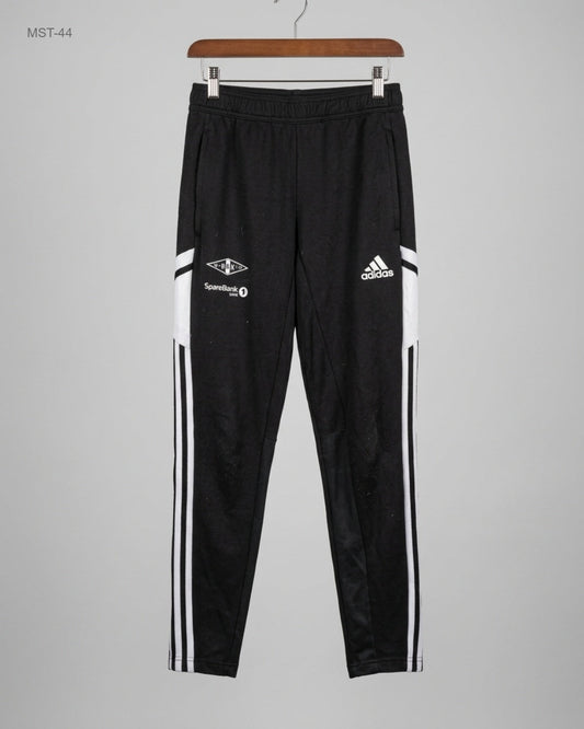 Secondhand Branded Men Sports Trousers by ADIDAS, Black Polyester fabric, Excellent condition, for MENS - Online Thrift Shop Islamabad Pakistan