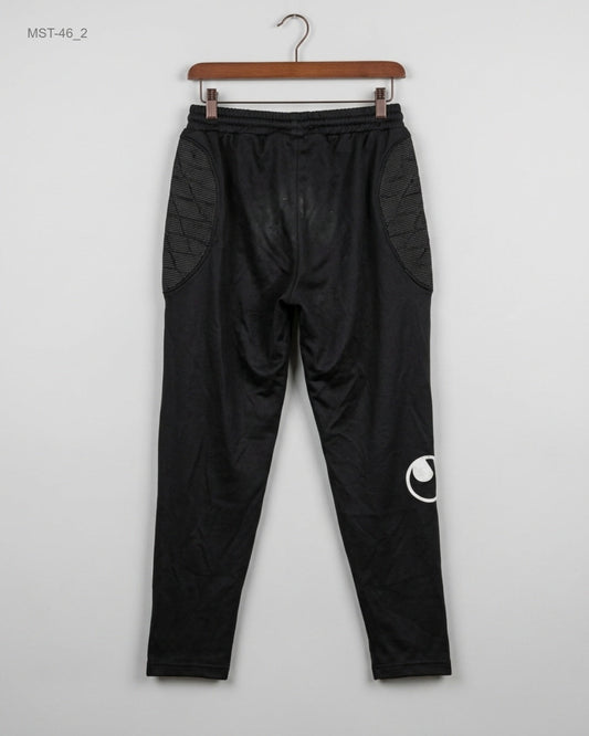Shop Premium Condition Black Polyester Men Sports Trousers by UHLSPORT for MENS at OTS - Online Thrift Store Pakistan (MST-46)