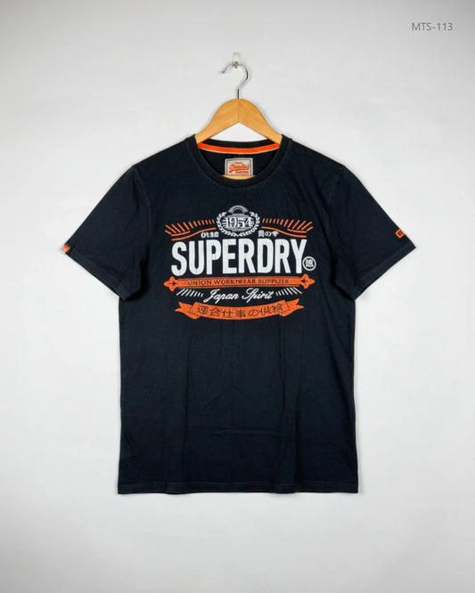 Mens Tshirts | Superdry | Preloved Branded | Black Cotton | Excellent | OTS Thrift Store Lahore Pakistan